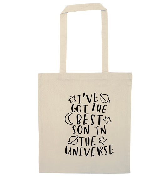 I've got the best son in the universe natural tote bag