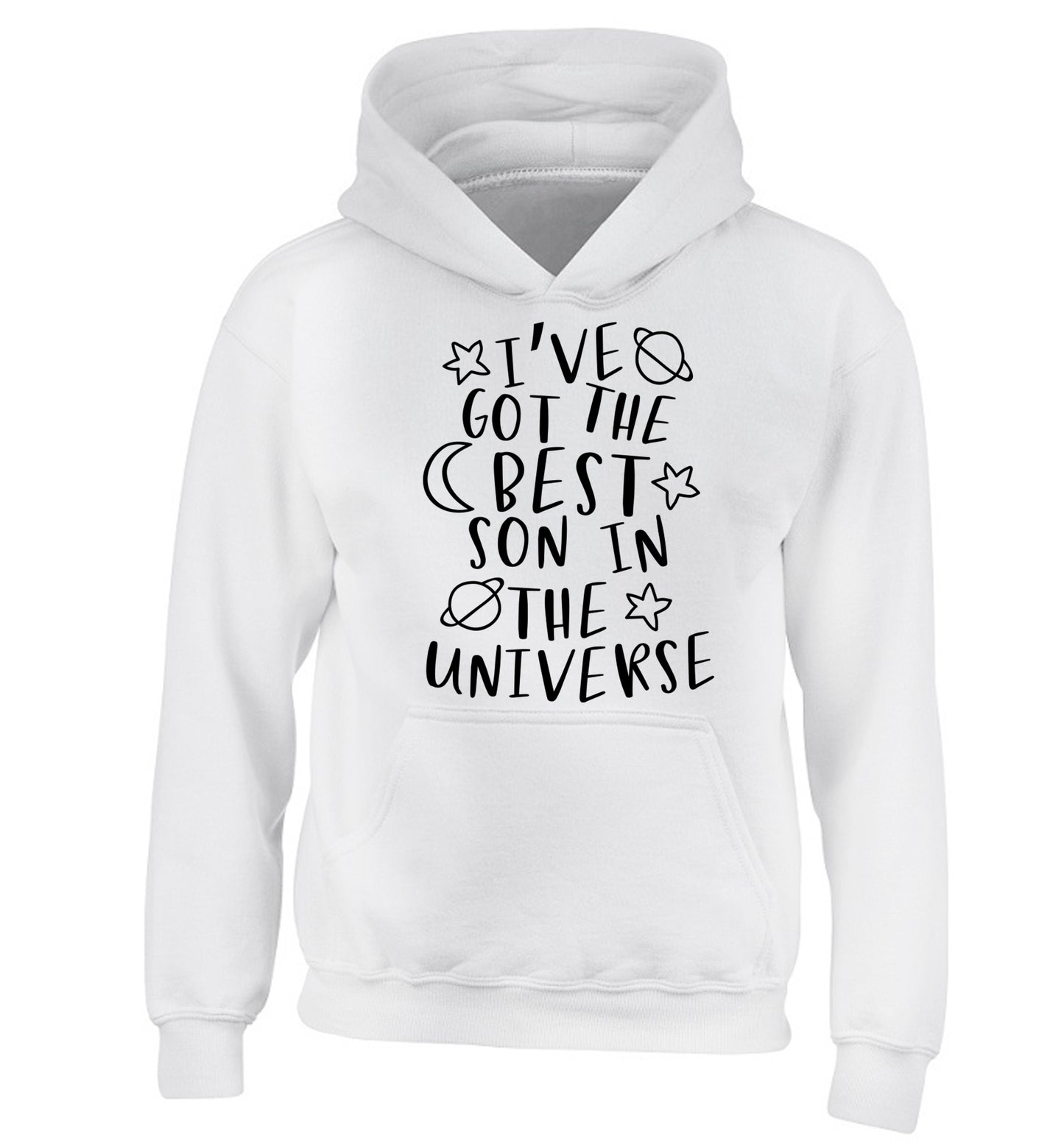 I've got the best son in the universe children's white hoodie 12-13 Years