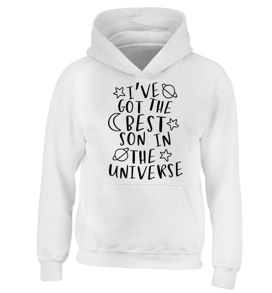 I've got the best son in the universe children's white hoodie 12-13 Years