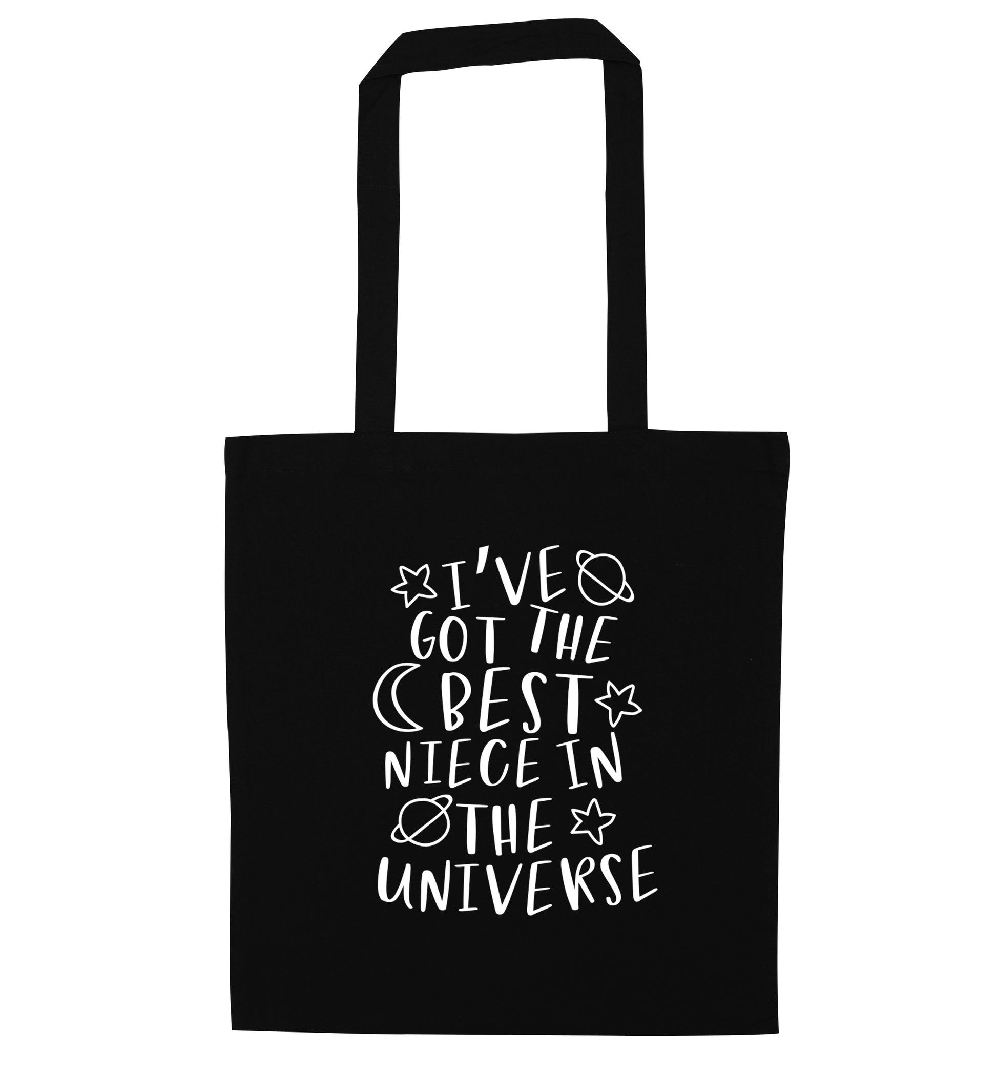 I've got the best niece in the universe black tote bag