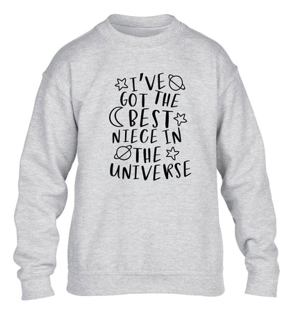 I've got the best niece in the universe children's grey sweater 12-13 Years