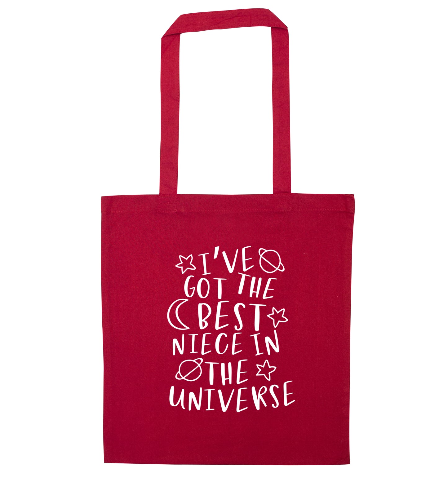 I've got the best niece in the universe red tote bag