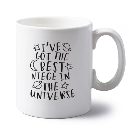 I've got the best niece in the universe left handed white ceramic mug 