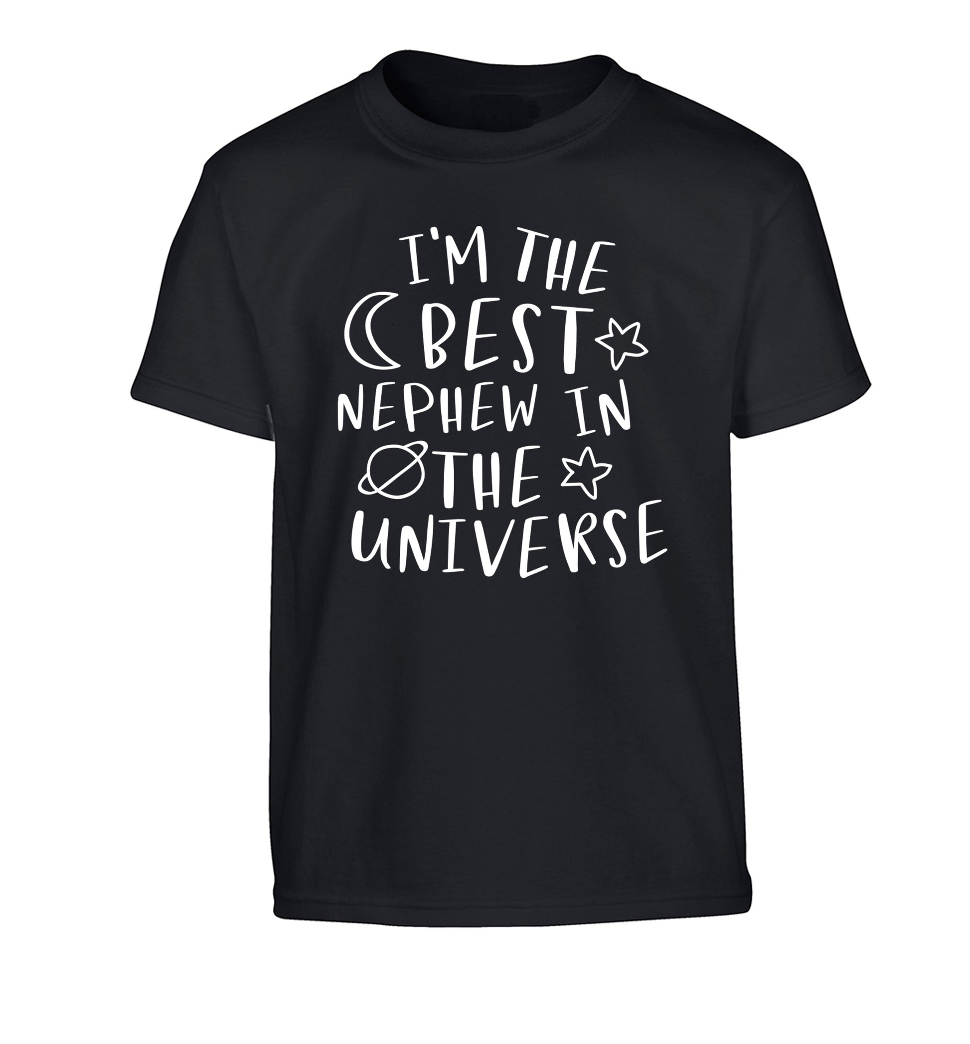 I'm the best nephew in the universe Children's black Tshirt 12-13 Years