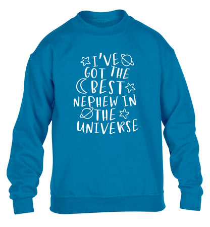 I've got the best nephew in the universe children's blue sweater 12-13 Years