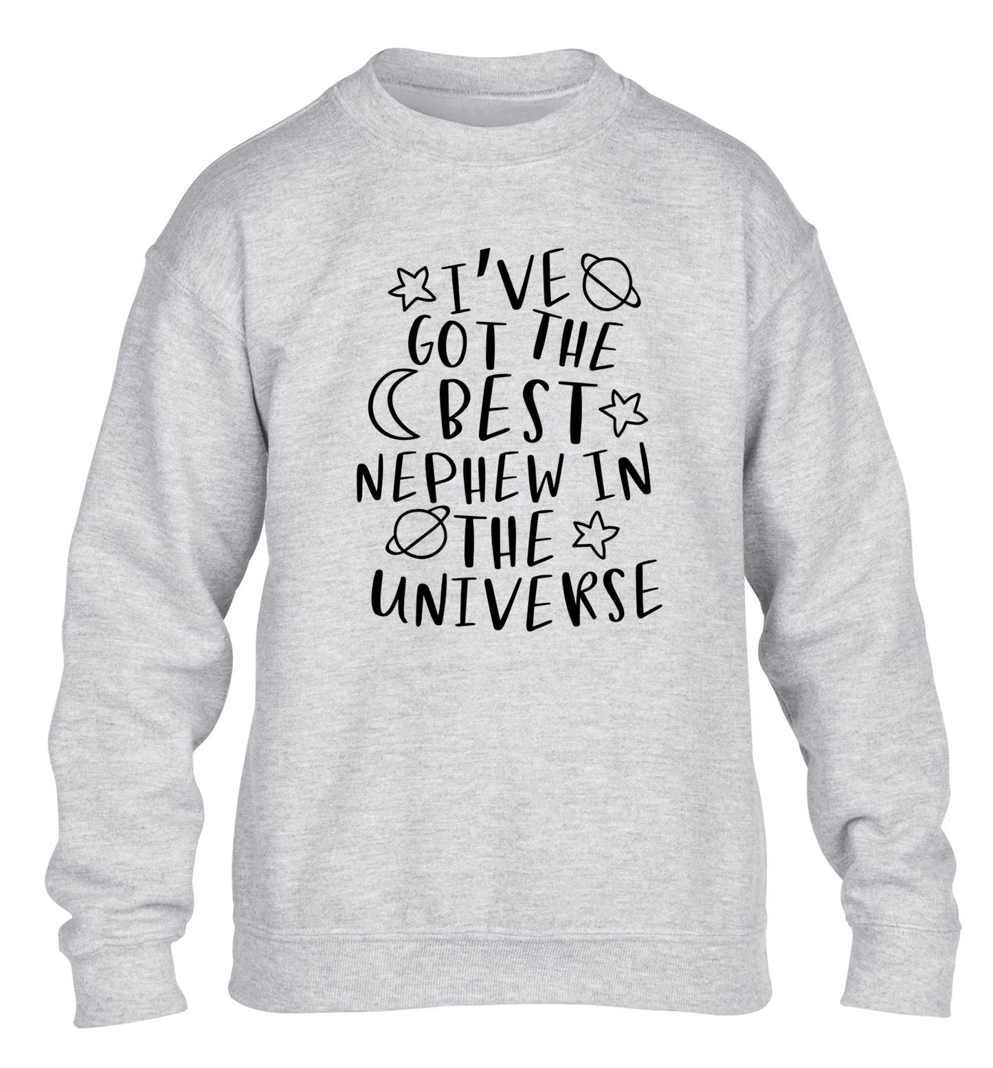I've got the best nephew in the universe children's grey sweater 12-13 Years