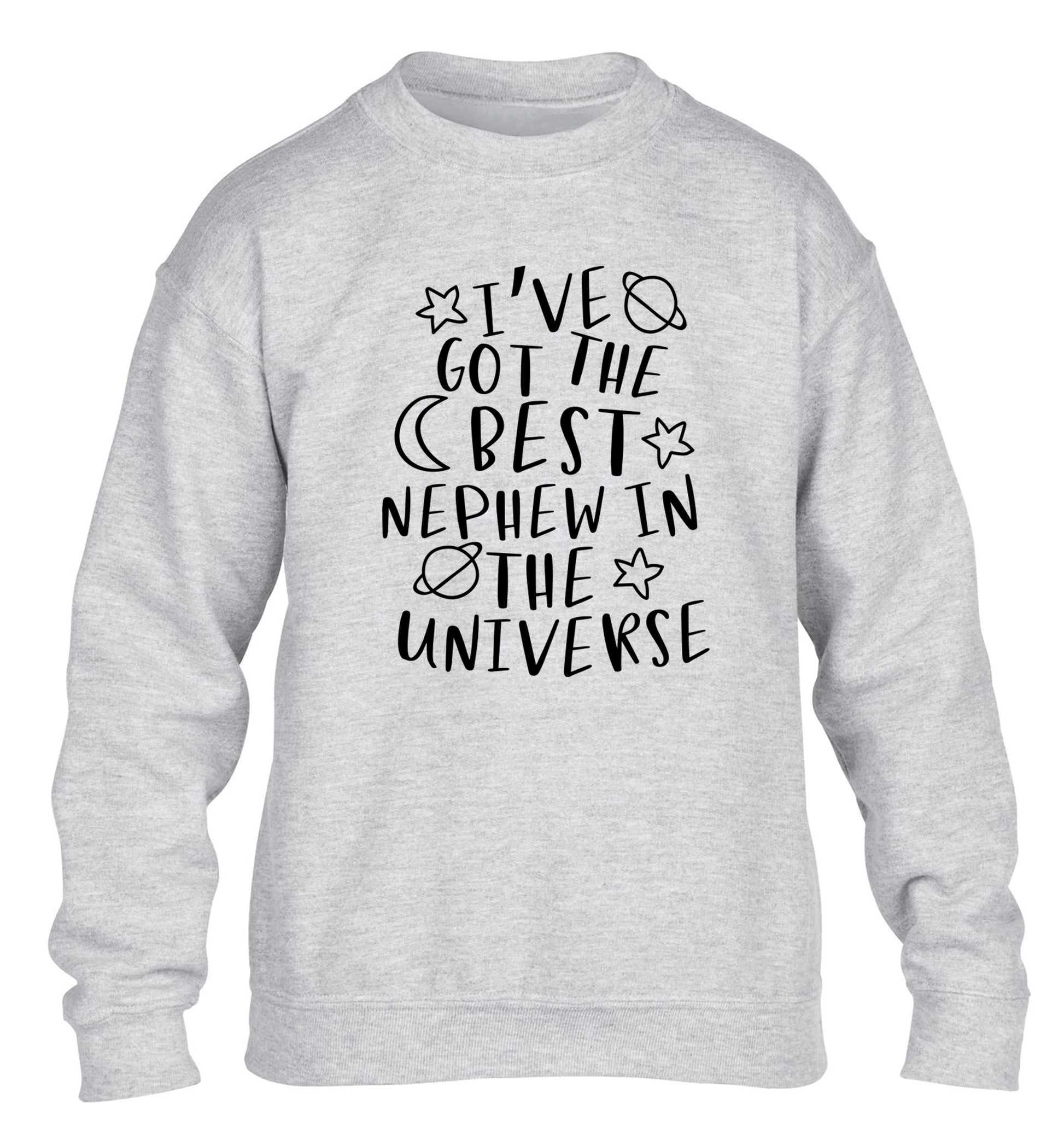 I've got the best nephew in the universe children's grey sweater 12-13 Years