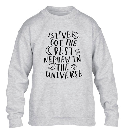 I've got the best nephew in the universe children's grey sweater 12-13 Years