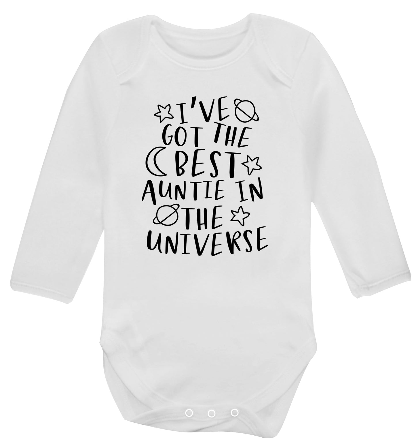 I've got the best auntie in the universe Baby Vest long sleeved white 6-12 months