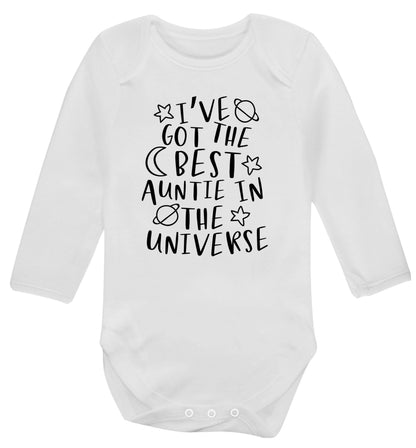 I've got the best auntie in the universe Baby Vest long sleeved white 6-12 months