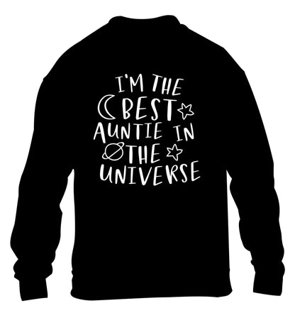 I'm the best auntie in the universe children's black sweater 12-13 Years