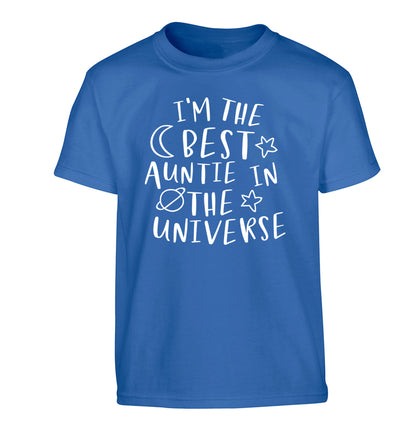 I'm the best auntie in the universe Children's blue Tshirt 12-13 Years