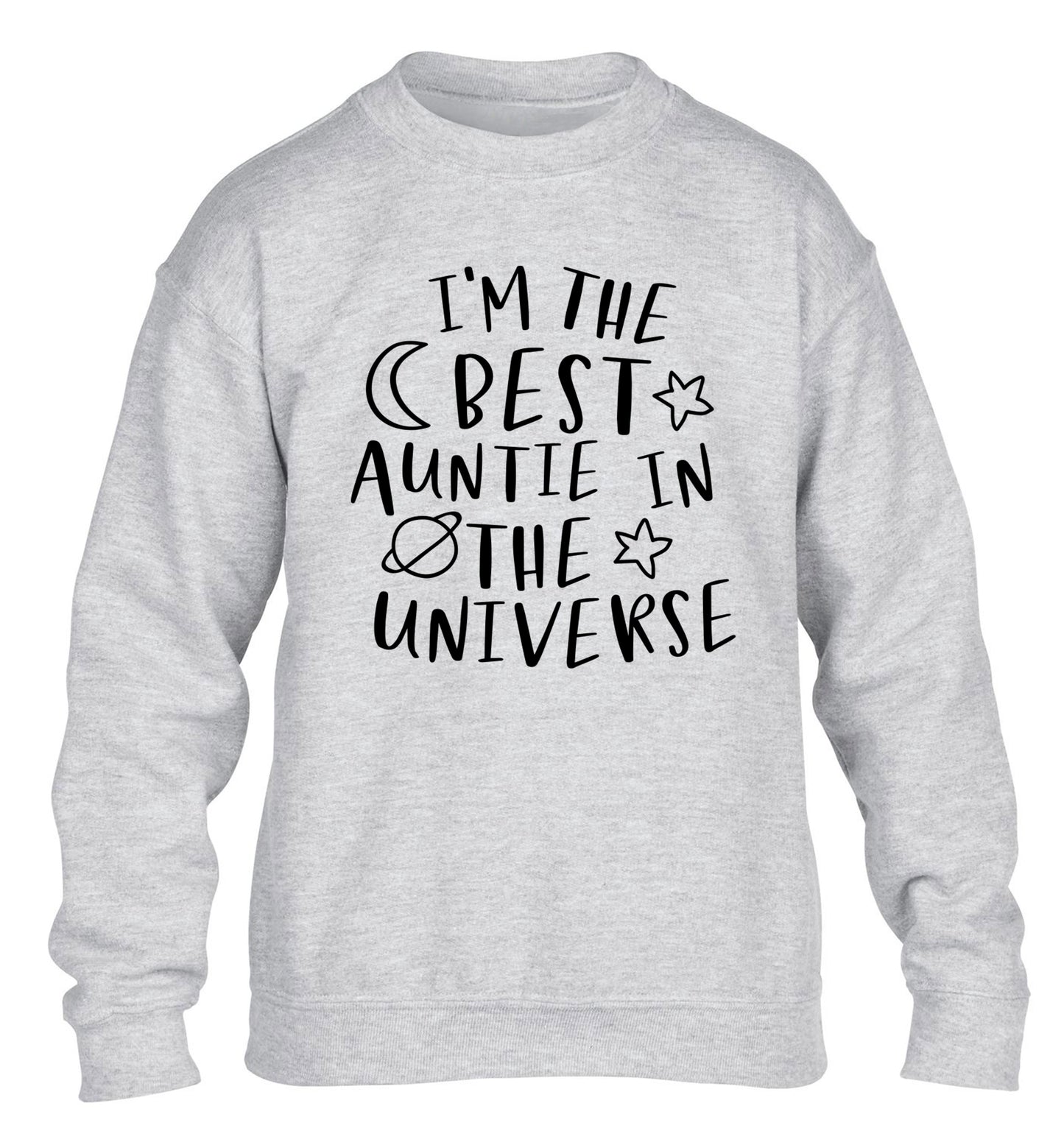 I'm the best auntie in the universe children's grey sweater 12-13 Years