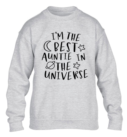 I'm the best auntie in the universe children's grey sweater 12-13 Years