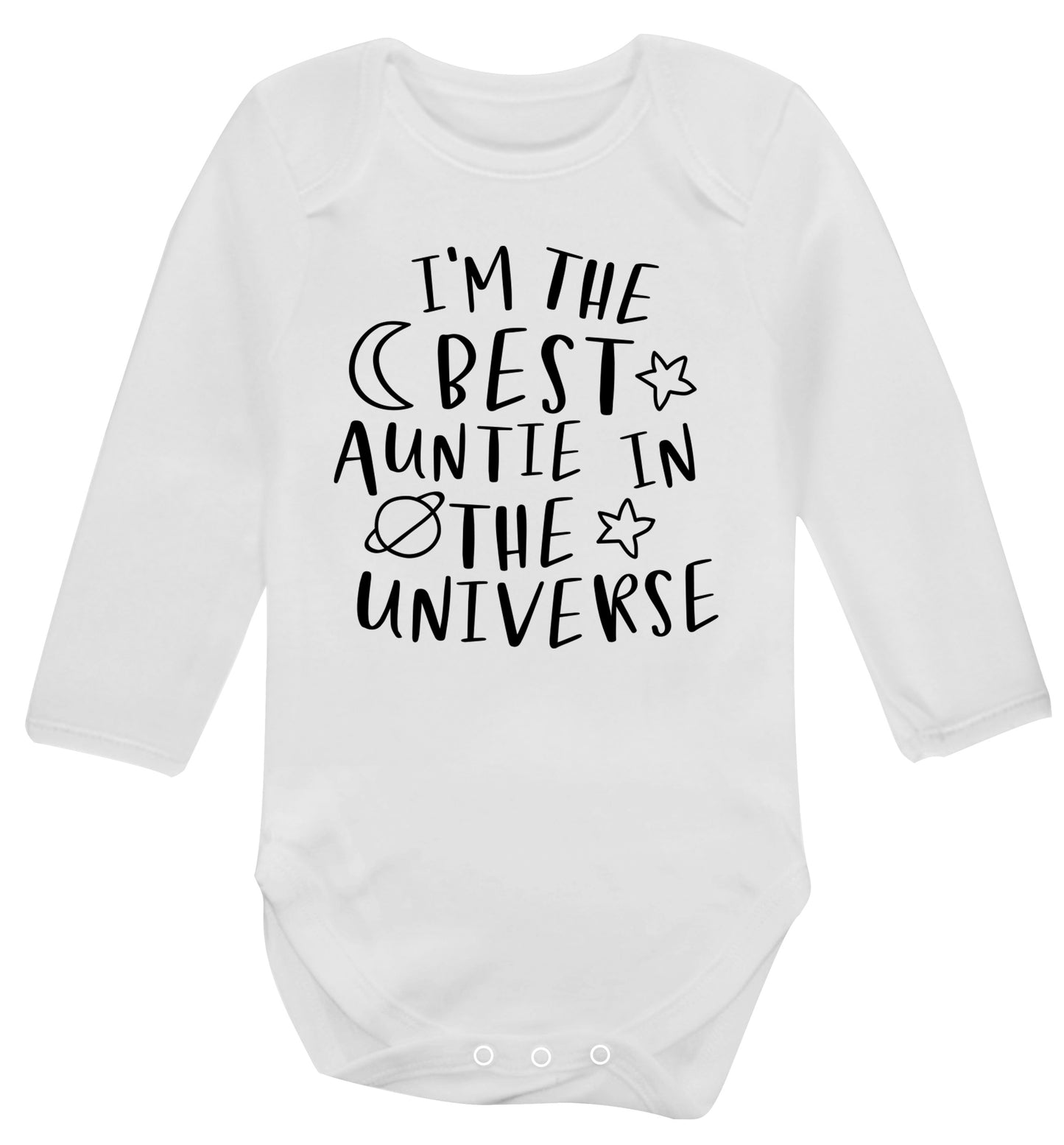 I'm the best auntie in the universe Baby Vest long sleeved white 6-12 months