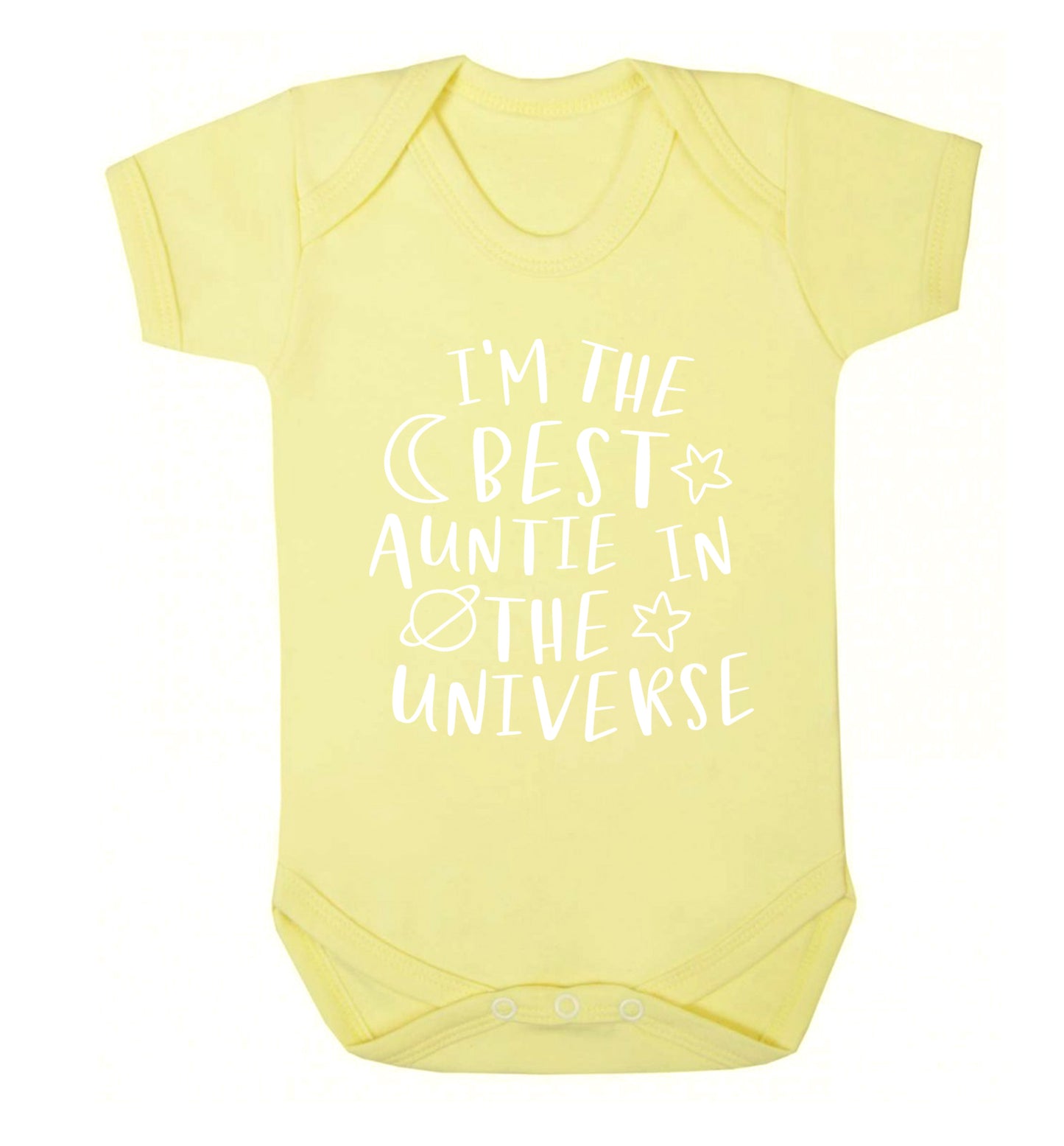 I'm the best auntie in the universe Baby Vest pale yellow 18-24 months