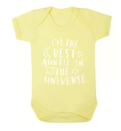 I'm the best auntie in the universe Baby Vest pale yellow 18-24 months