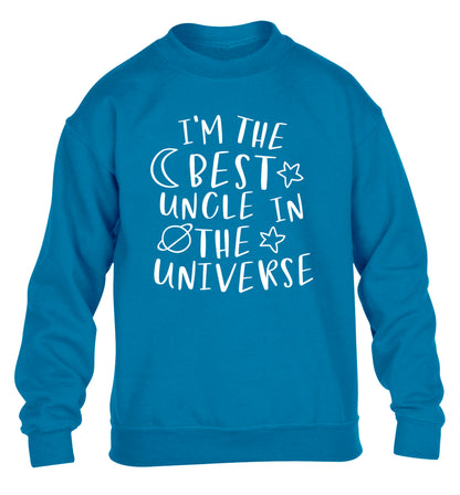 I'm the best uncle in the universe children's blue sweater 12-13 Years