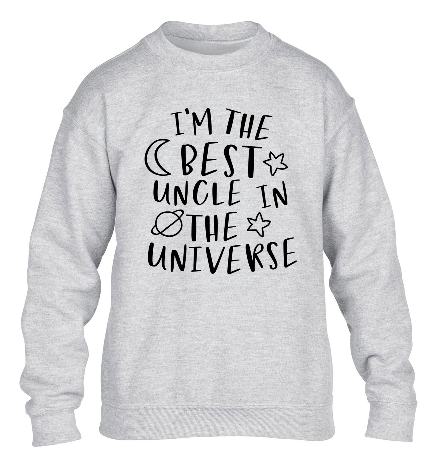 I'm the best uncle in the universe children's grey sweater 12-13 Years