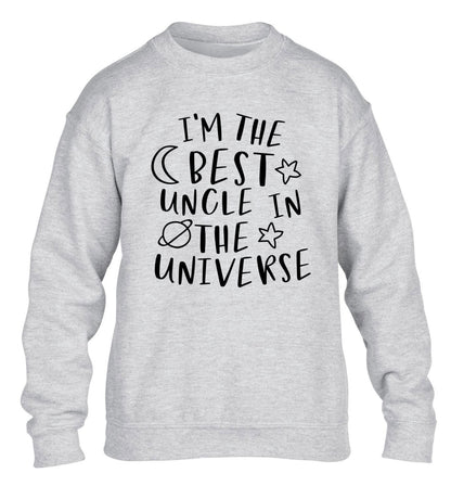 I'm the best uncle in the universe children's grey sweater 12-13 Years
