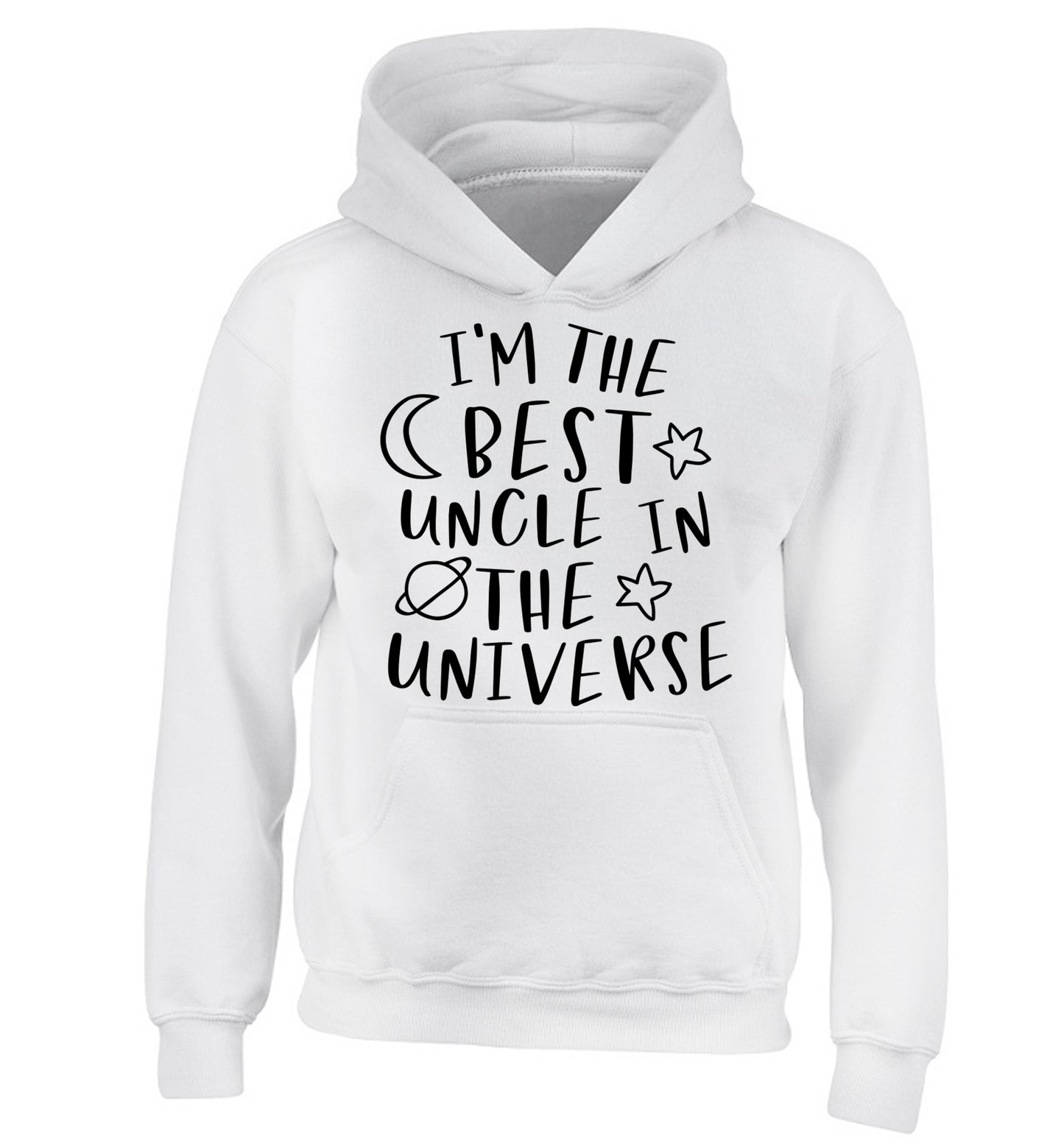 I'm the best uncle in the universe children's white hoodie 12-13 Years