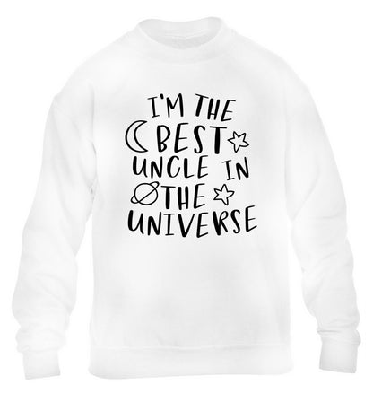 I'm the best uncle in the universe children's white sweater 12-13 Years