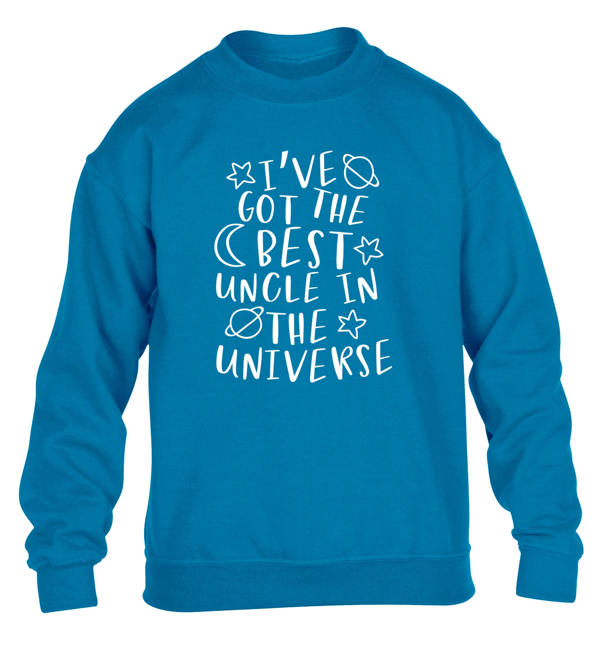 I've got the best uncle in the universe children's blue sweater 12-13 Years