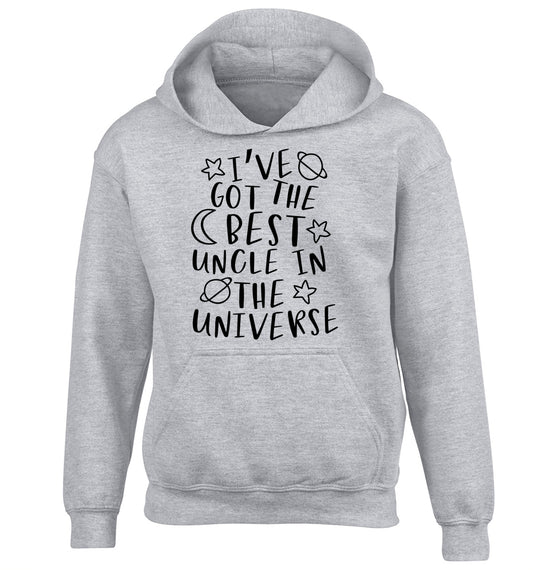 I've got the best uncle in the universe children's grey hoodie 12-13 Years