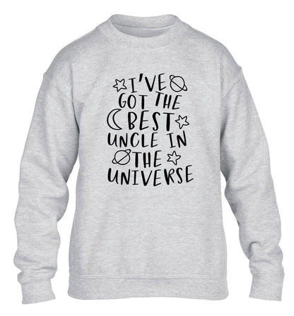 I've got the best uncle in the universe children's grey sweater 12-13 Years