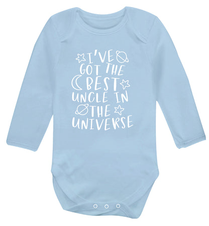 I've got the best uncle in the universe Baby Vest long sleeved pale blue 6-12 months