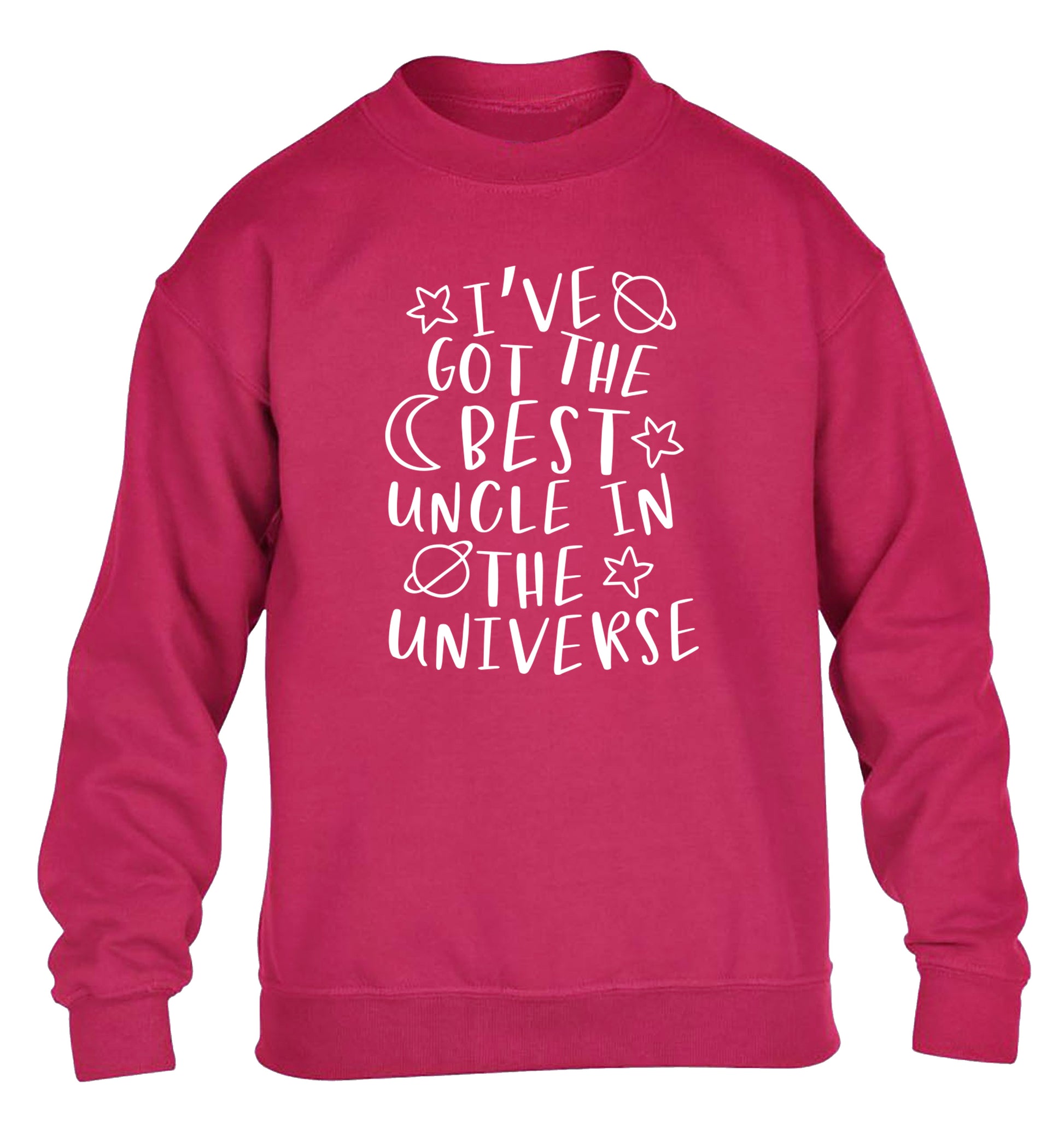 I've got the best uncle in the universe children's pink sweater 12-13 Years