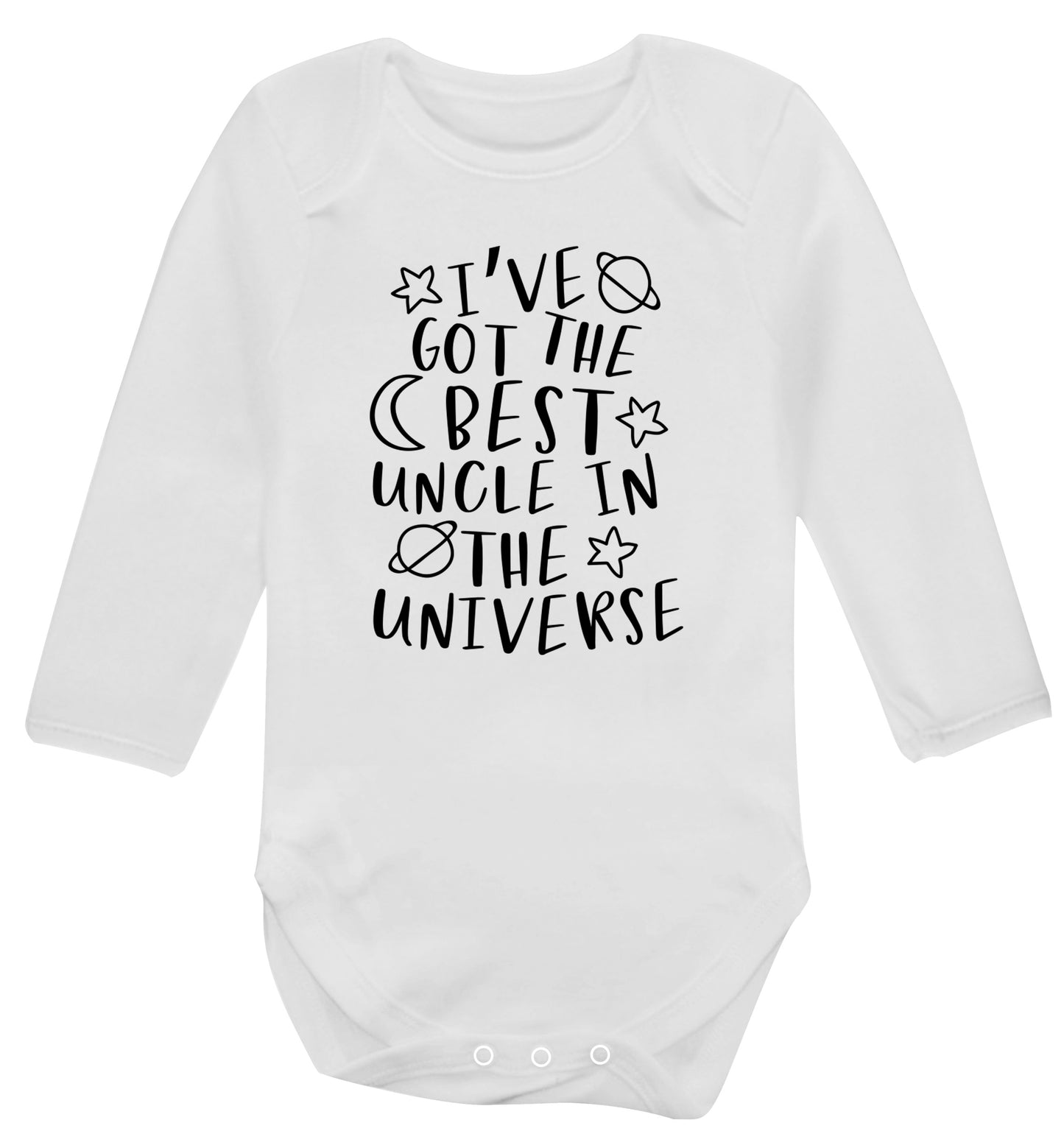 I've got the best uncle in the universe Baby Vest long sleeved white 6-12 months