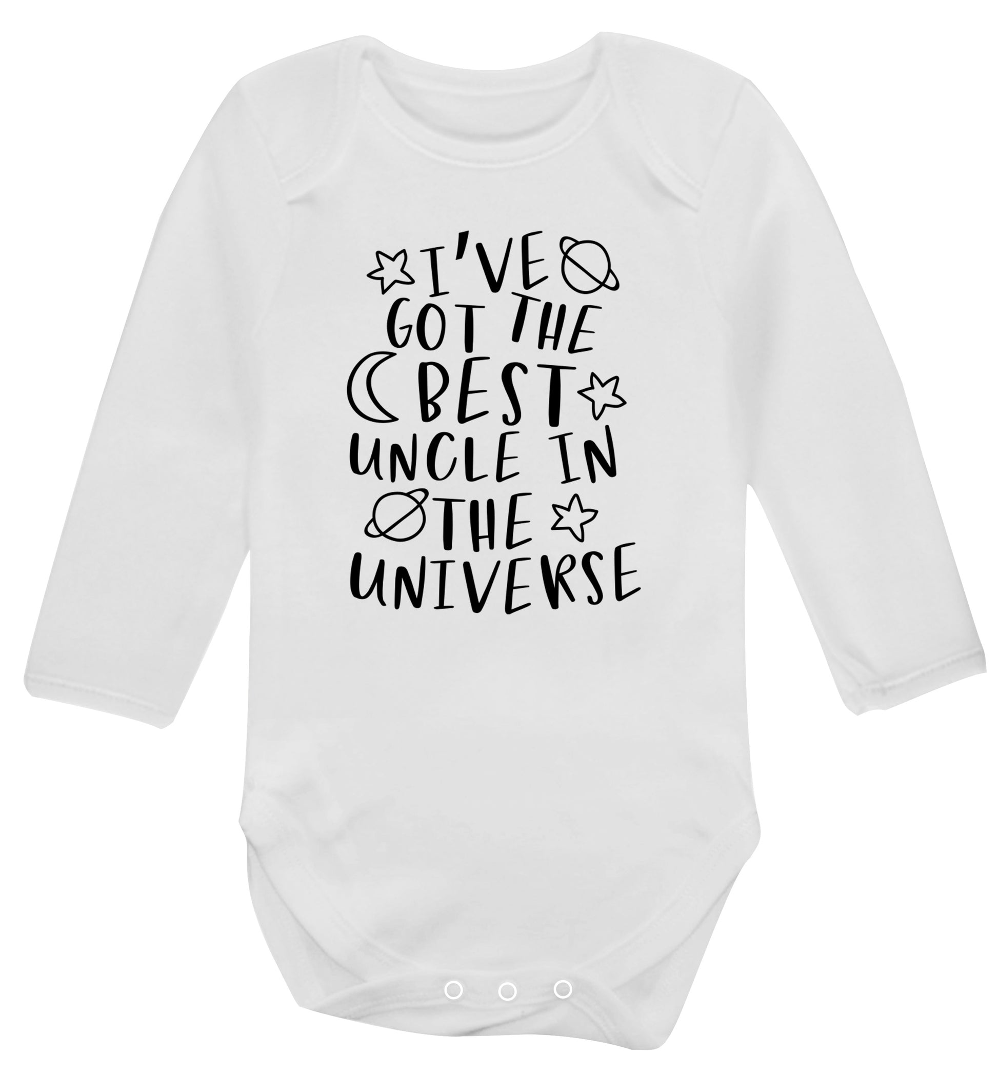 I've got the best uncle in the universe Baby Vest long sleeved white 6-12 months