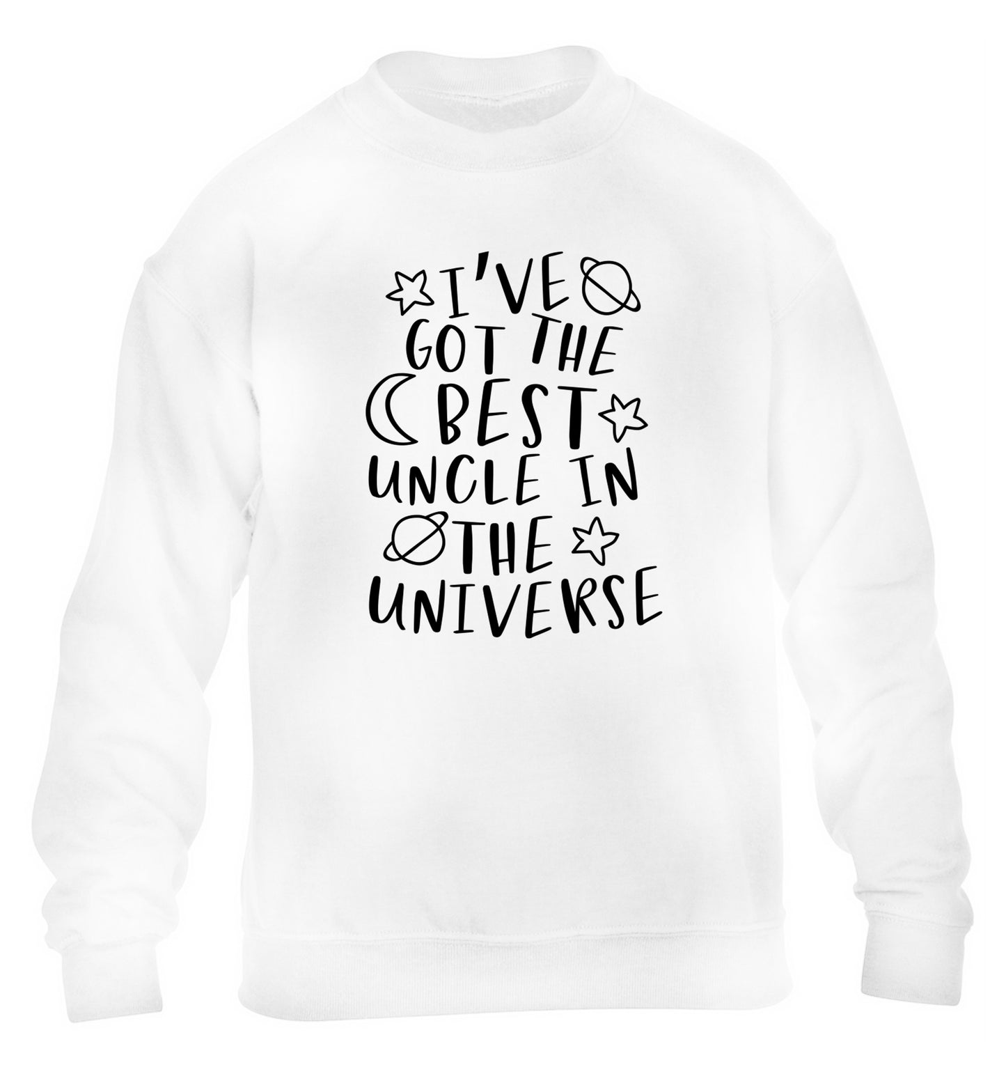 I've got the best uncle in the universe children's white sweater 12-13 Years