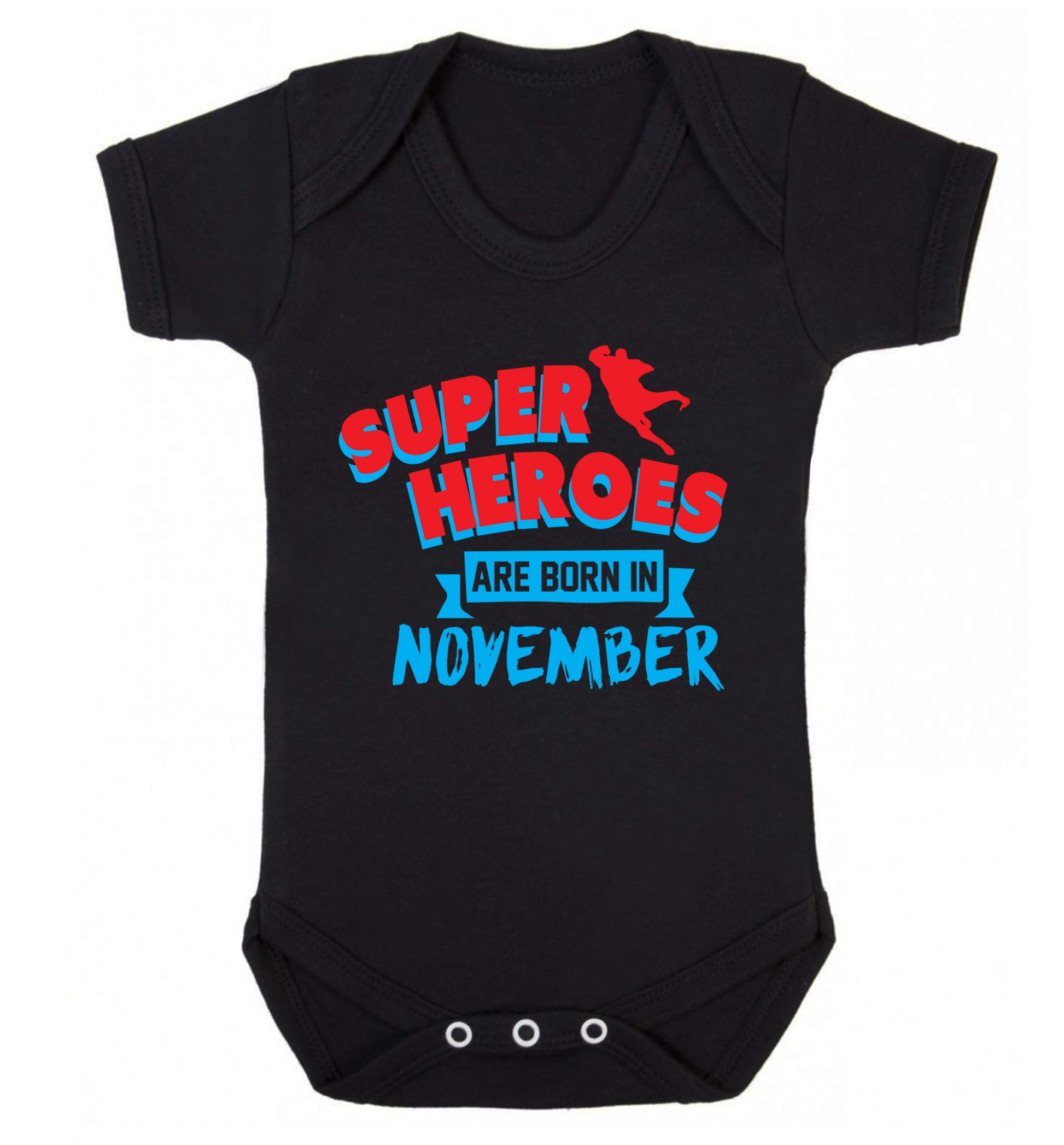 Superheroes are born in November Baby Vest black 18-24 months