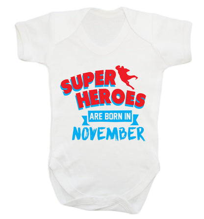 Superheroes are born in November Baby Vest white 18-24 months