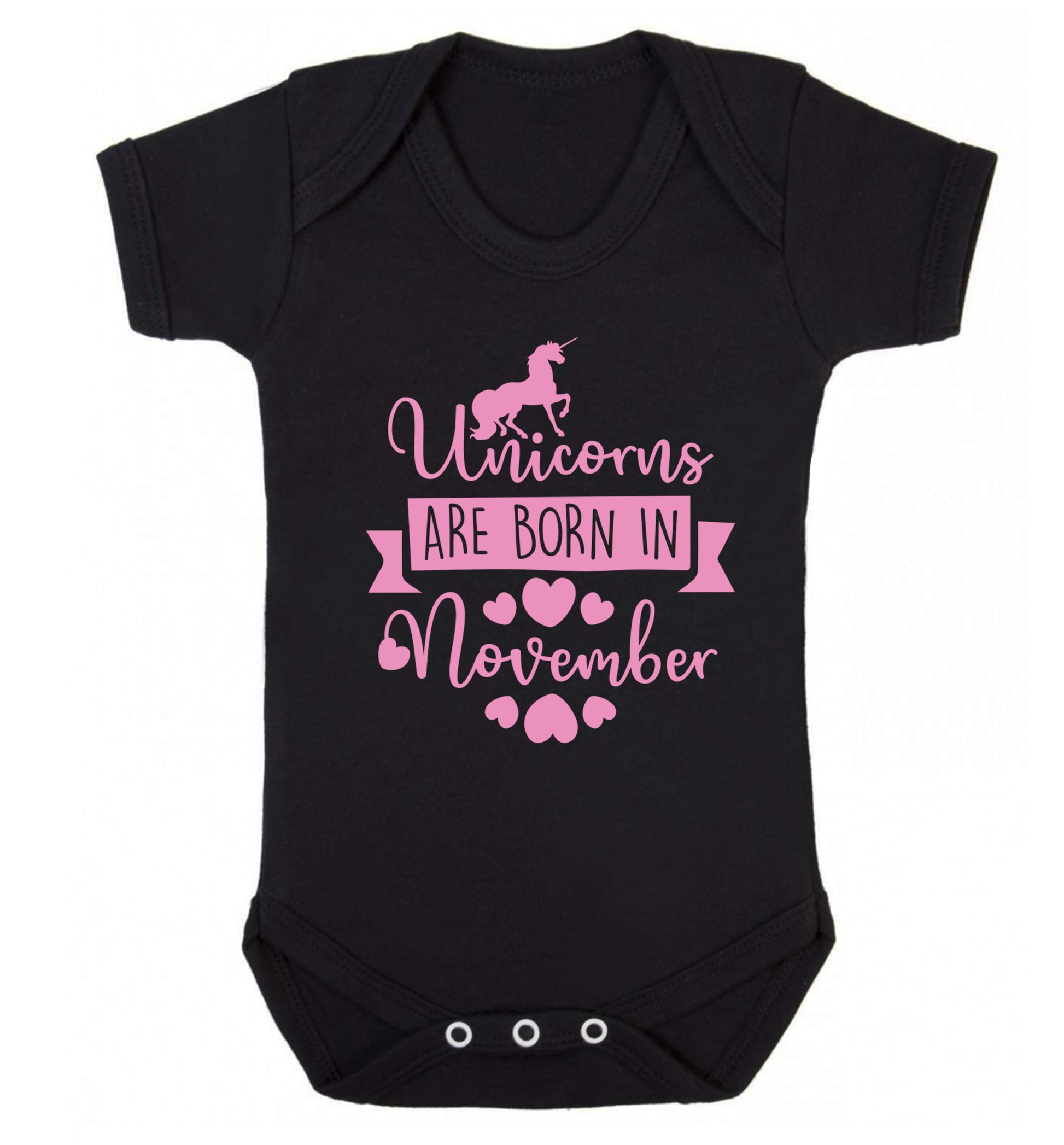 Unicorns are born in November Baby Vest black 18-24 months