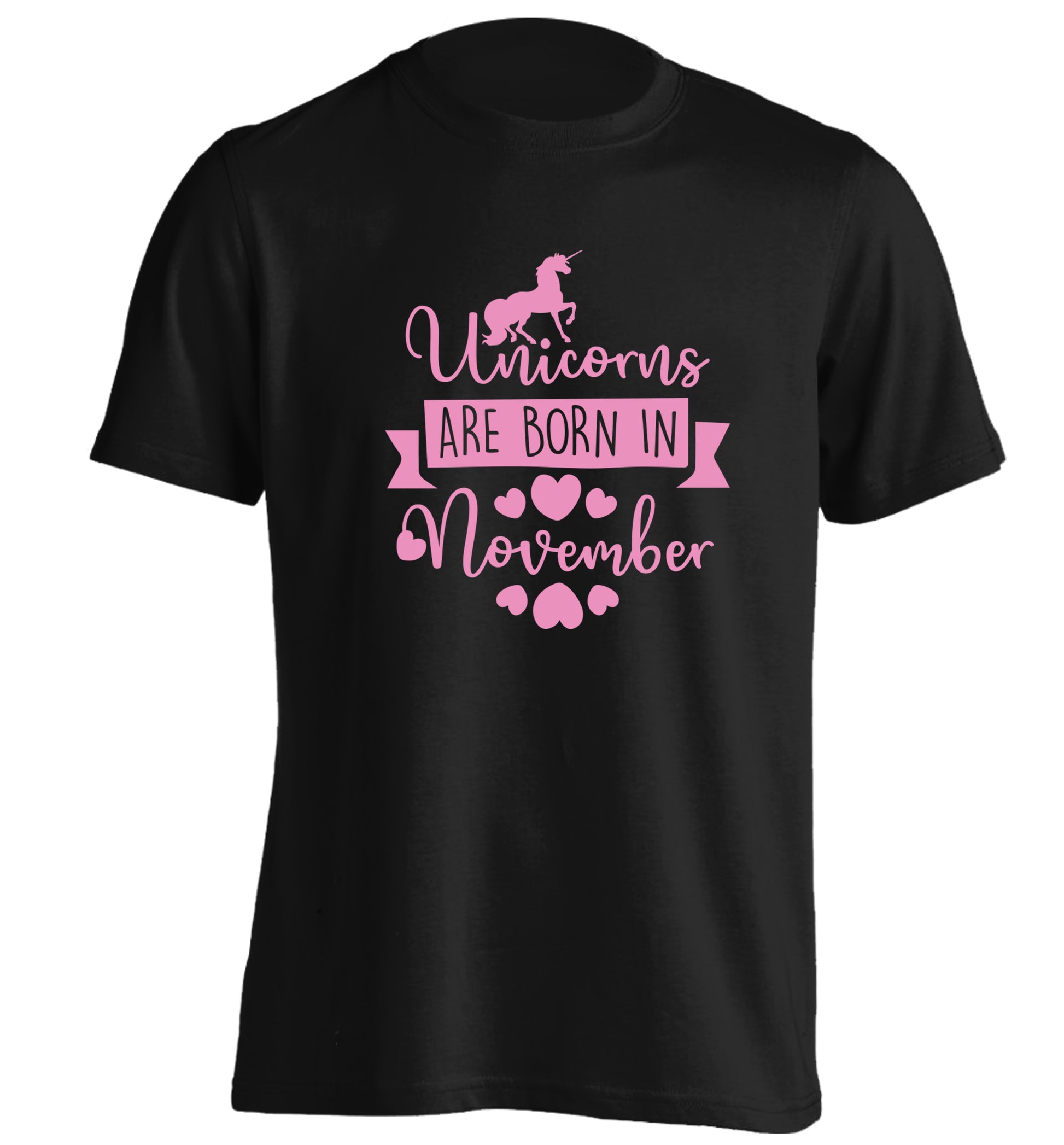 Unicorns are born in November adults unisex black Tshirt 2XL