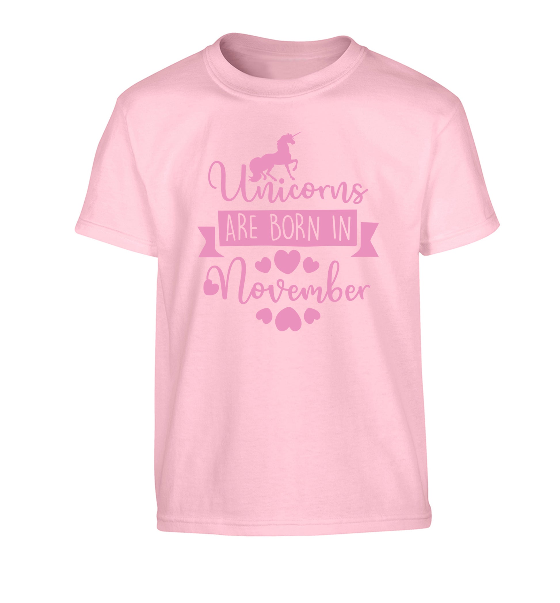 Unicorns are born in November Children's light pink Tshirt 12-13 Years