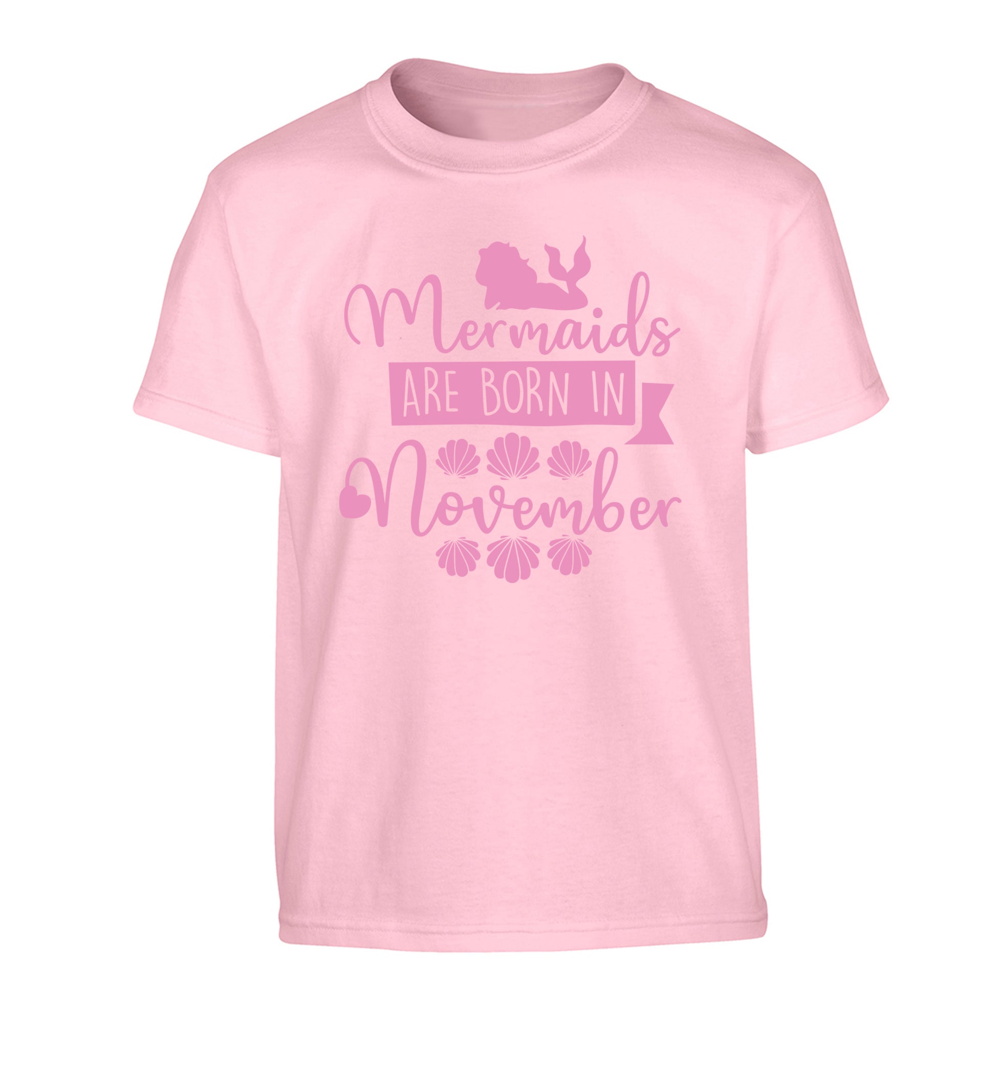 Mermaids are born in November Children's light pink Tshirt 12-13 Years