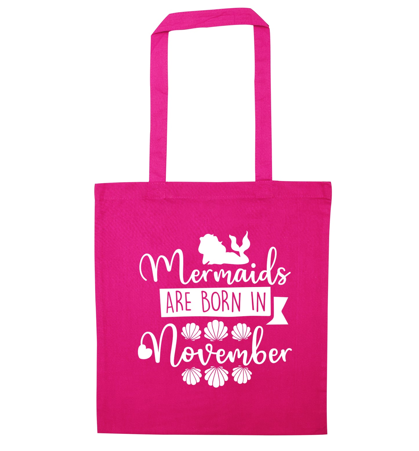 Mermaids are born in November pink tote bag