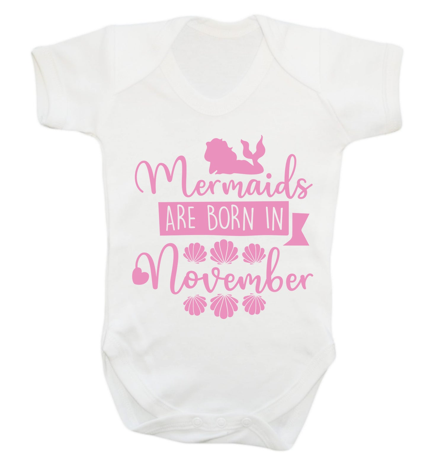 Mermaids are born in November Baby Vest white 18-24 months