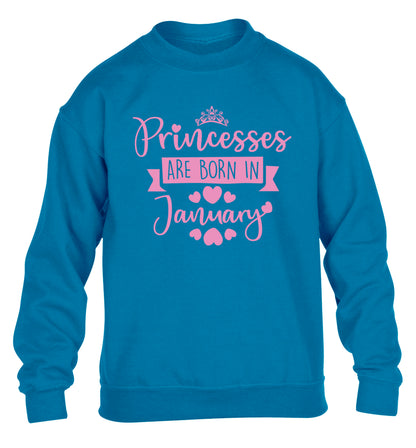 Princesses are born in November children's blue sweater 12-13 Years