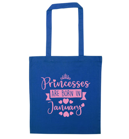 Princesses are born in November blue tote bag