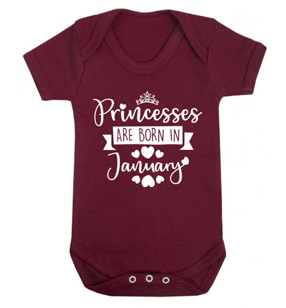 Princesses are born in November Baby Vest maroon 18-24 months