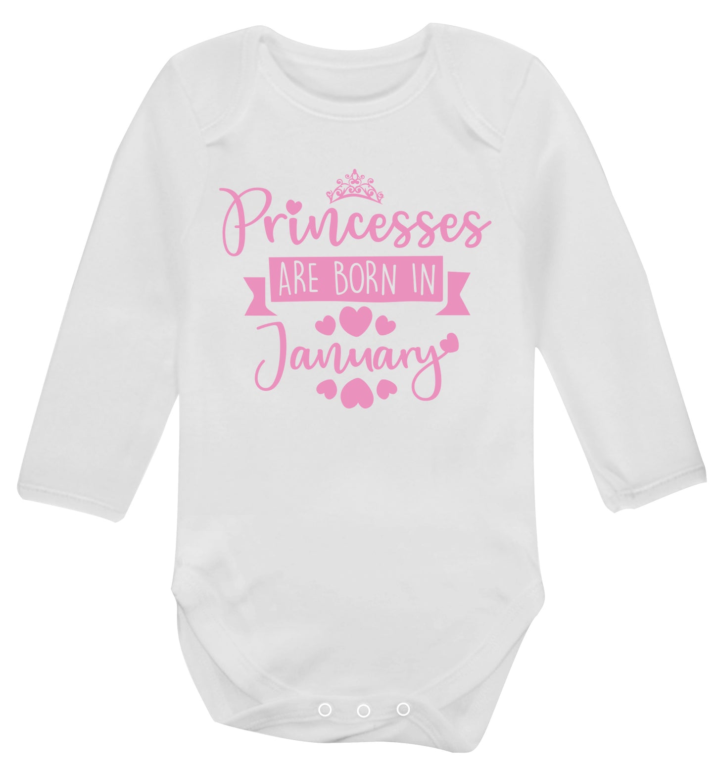 Princesses are born in November Baby Vest long sleeved white 6-12 months