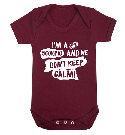 I'm a scorpio and we don't keep calm Baby Vest maroon 18-24 months