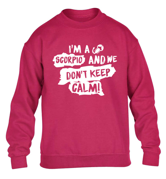 I'm a scorpio and we don't keep calm children's pink sweater 12-13 Years