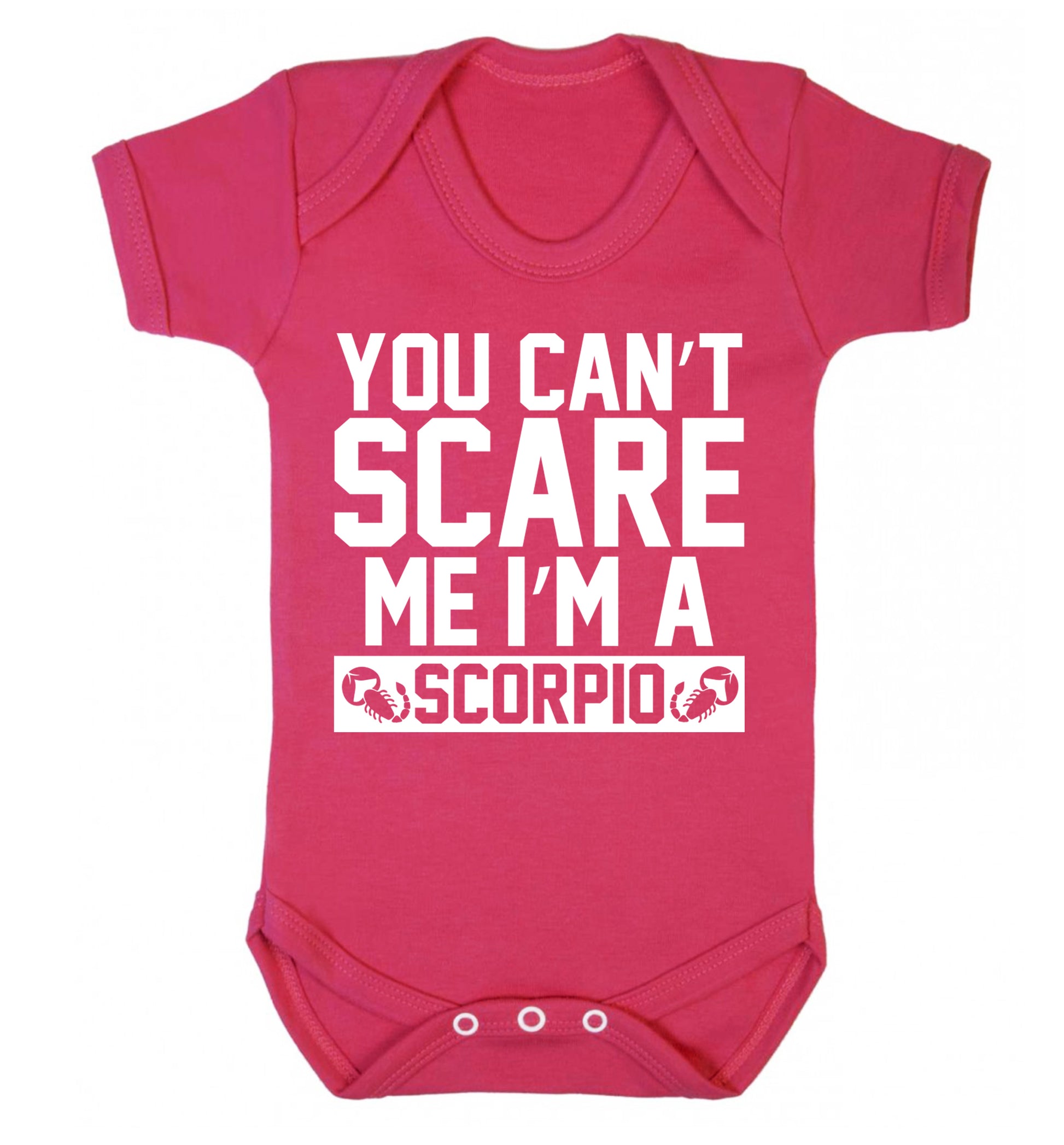 You can't scare me I'm a scorpio Baby Vest dark pink 18-24 months
