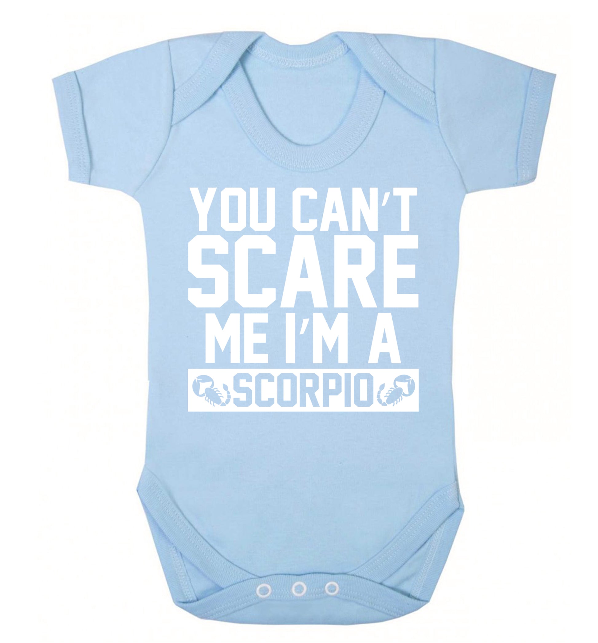 You can't scare me I'm a scorpio Baby Vest pale blue 18-24 months